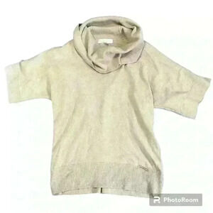 Michael Kors Tan Short Sleeve Cowl Neck Sweater | Turtleneck Shirt | Size S